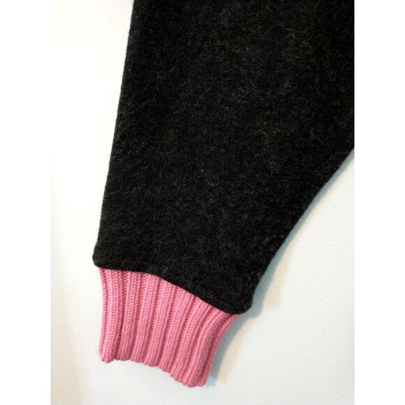 Carlisle Women's Cardigan Silk Cashmere Blend Gray Pink Pinstripe Sweater- Large - Picture 5 of 9